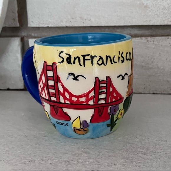 Embossed Hand painted Souvenir San Francisco Mini Mug - Picture 1 of 4